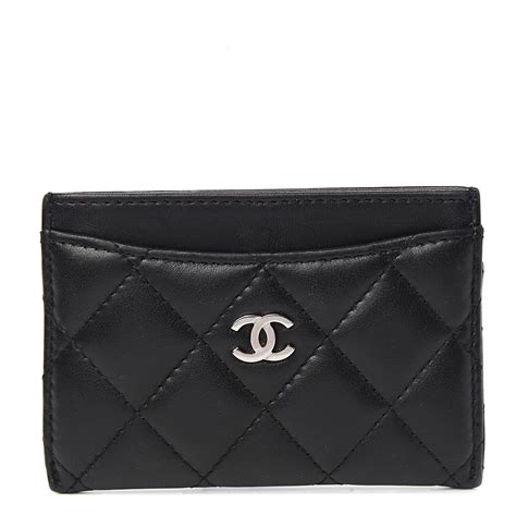 CHANEL Lambskin Quilted CC Hook Card Holder 